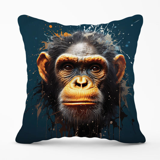 Splashart Realistic Monkey Face Outdoor Cushion