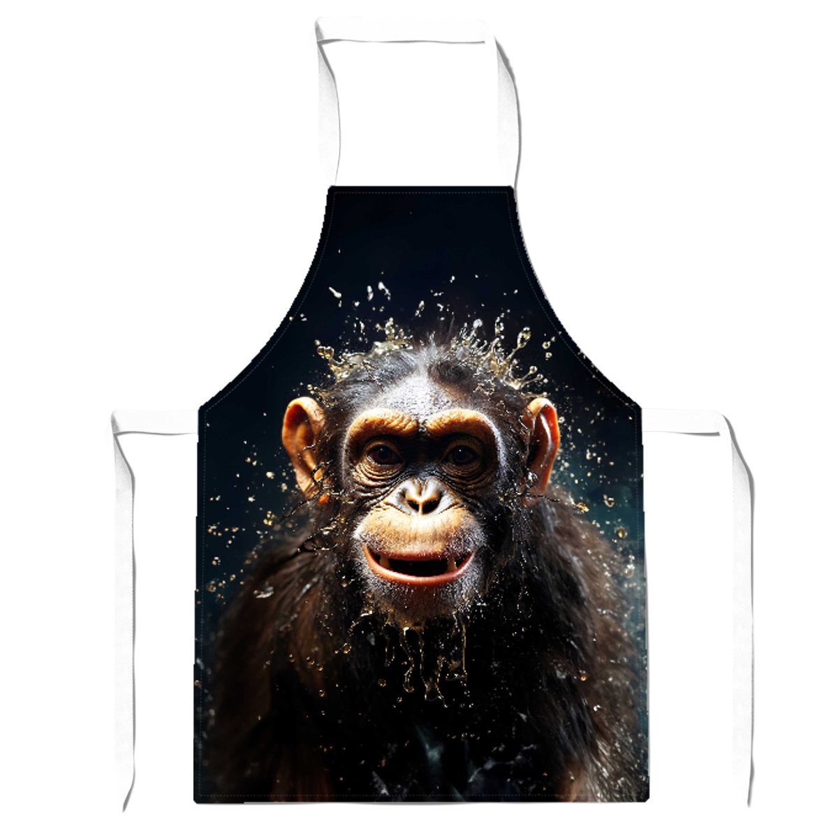 Realistic Monkey Face Splashart Apron