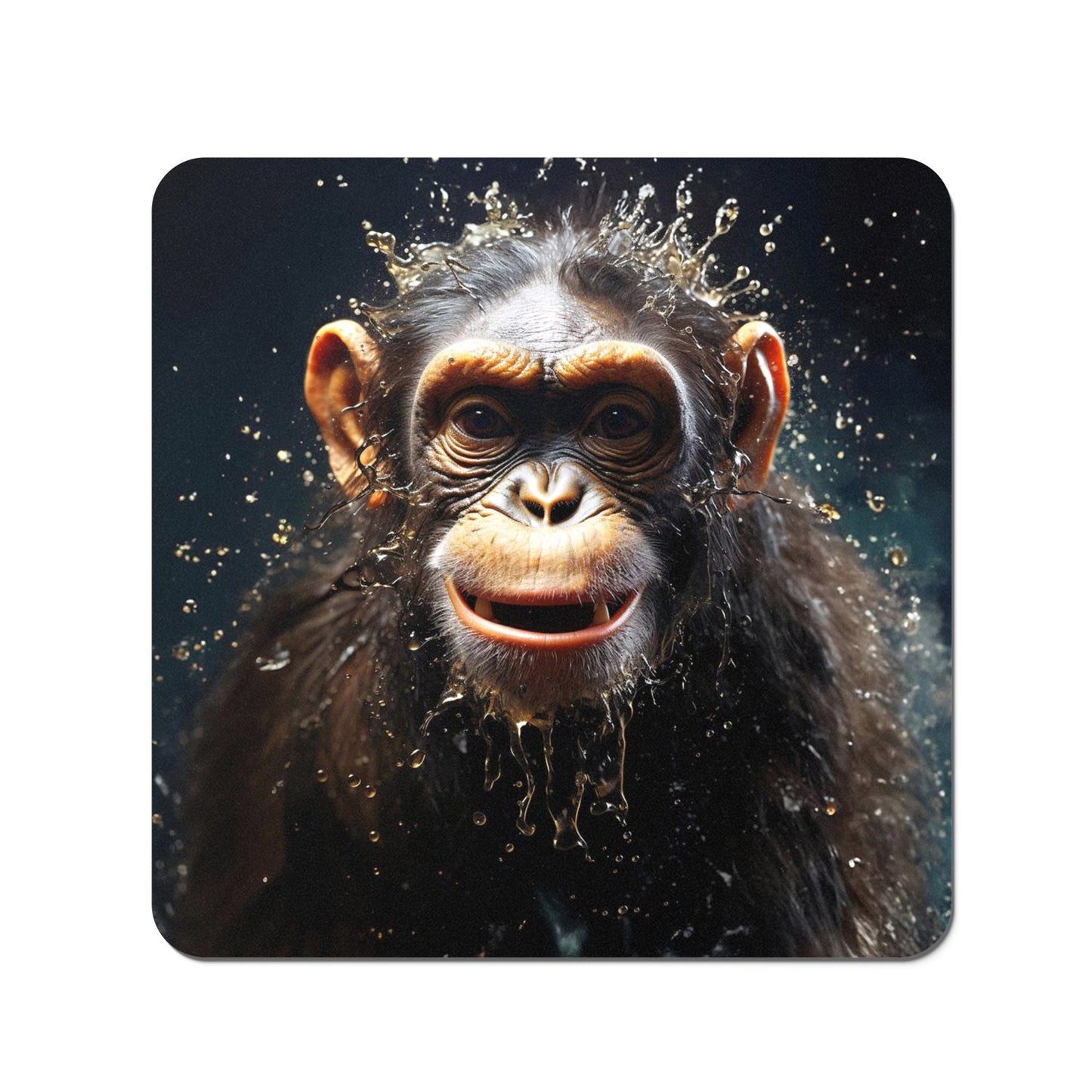 Realistic Monkey Face Splashart Coasters