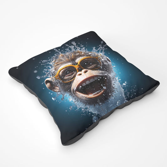 Splashart Cheeky Chimp Face Floor Cushion