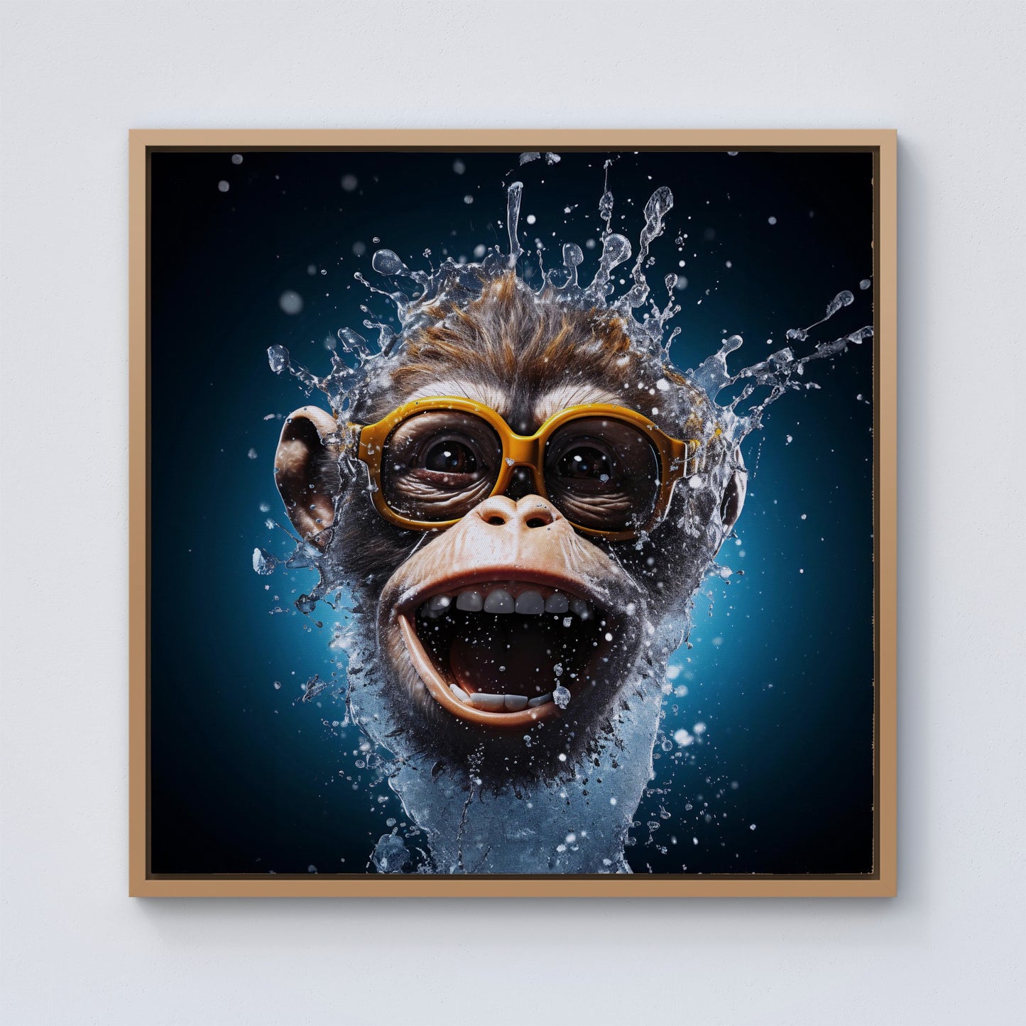 Splashart Cheeky Chimp Face Framed Canvas