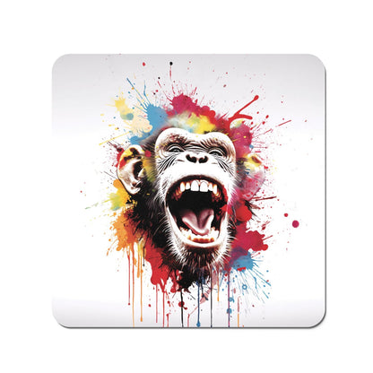 Coloured Splashart Crazy Monkey Face Coasters