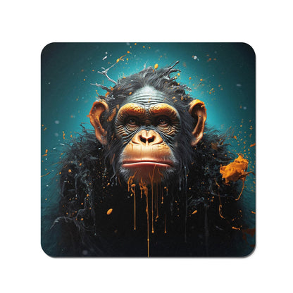 Monkey Face Splashart Blue Coasters