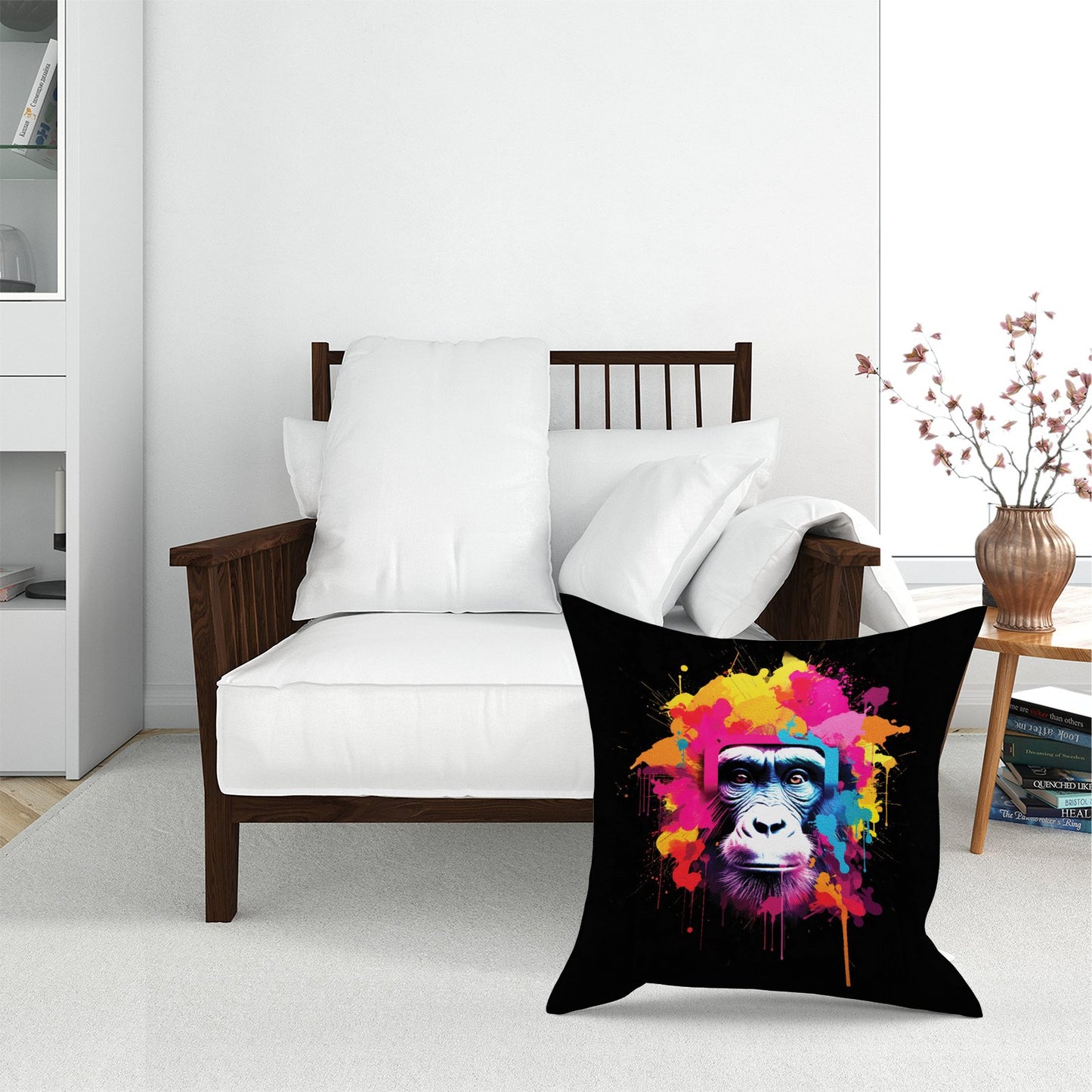 Multi Coloured Monkey Face Floor Cushion