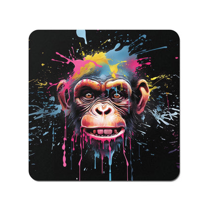 Multi Coloured Monkey Face Splashart Coasters