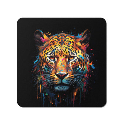 Splashart Leopard Face Coasters