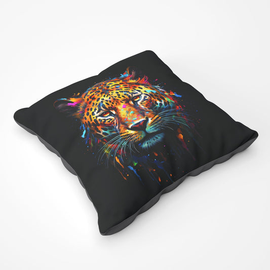 Splashart Leopard Face Floor Cushion