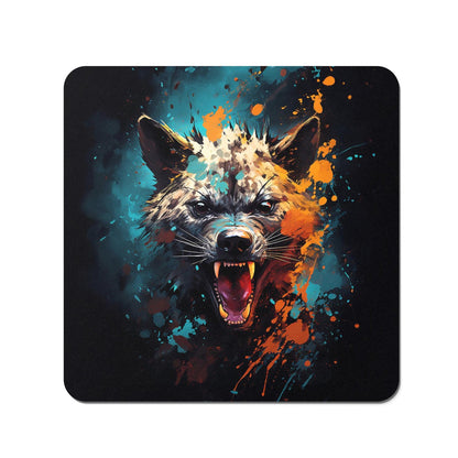 Splashart Angry Hyena Face Coasters