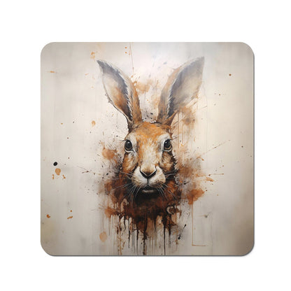 Watercolour Hare Face Coasters