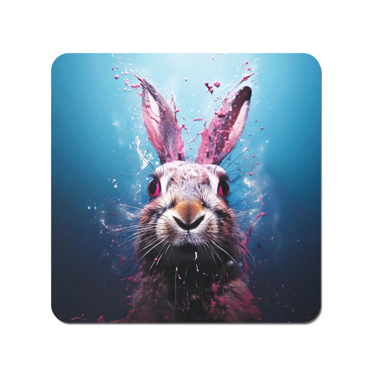 Rabbit Face Splashart Coasters