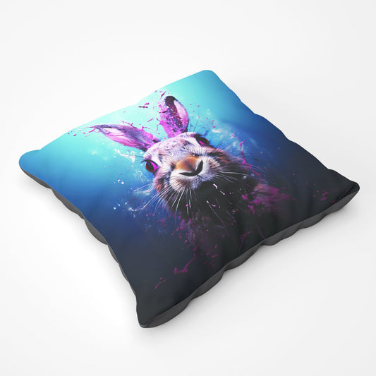 Rabbit Face Splashart Floor Cushion