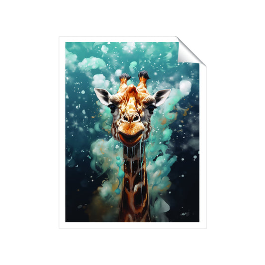 Splashart Giraffe Face Art Prints