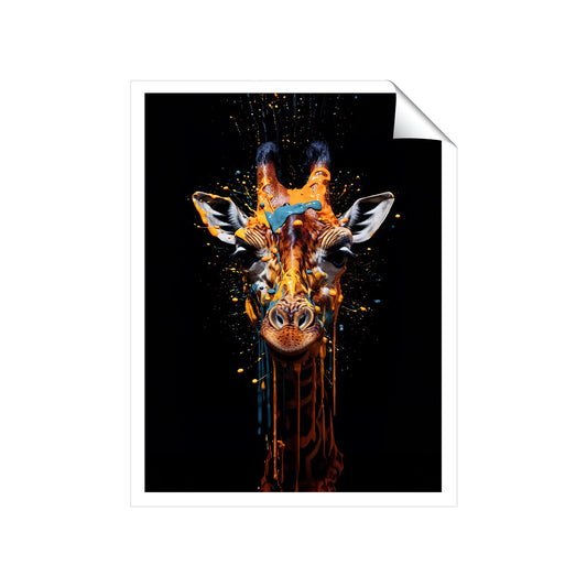 Giraffe Face Splashart Art Prints