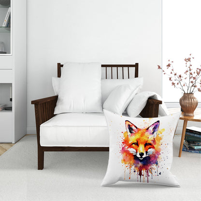 Watercolour Splashart Fox Face Floor Cushion