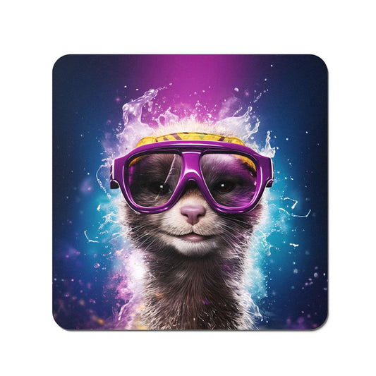 Splashart Ferret Purple Coasters