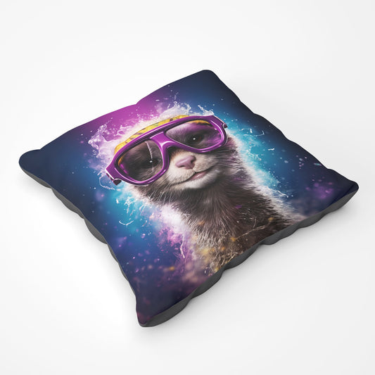 Splashart Ferret Purple Floor Cushion