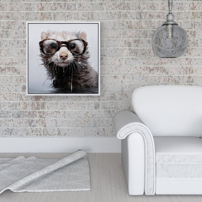 Splashart Ferret Framed Canvas