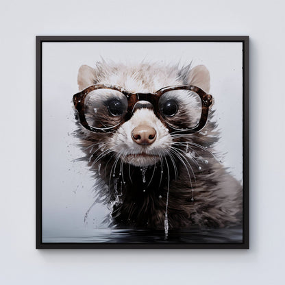 Splashart Ferret Framed Canvas