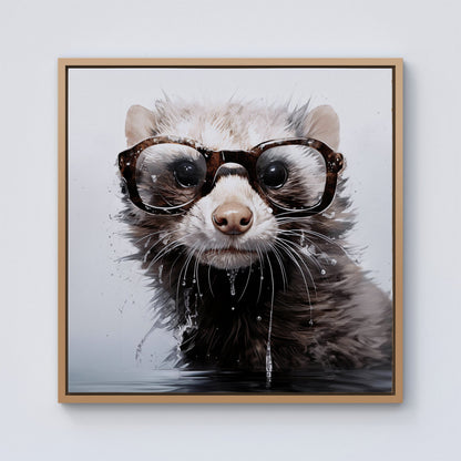 Splashart Ferret Framed Canvas