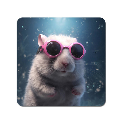 Splashart DoorMouse with Pink Glasses Coasters