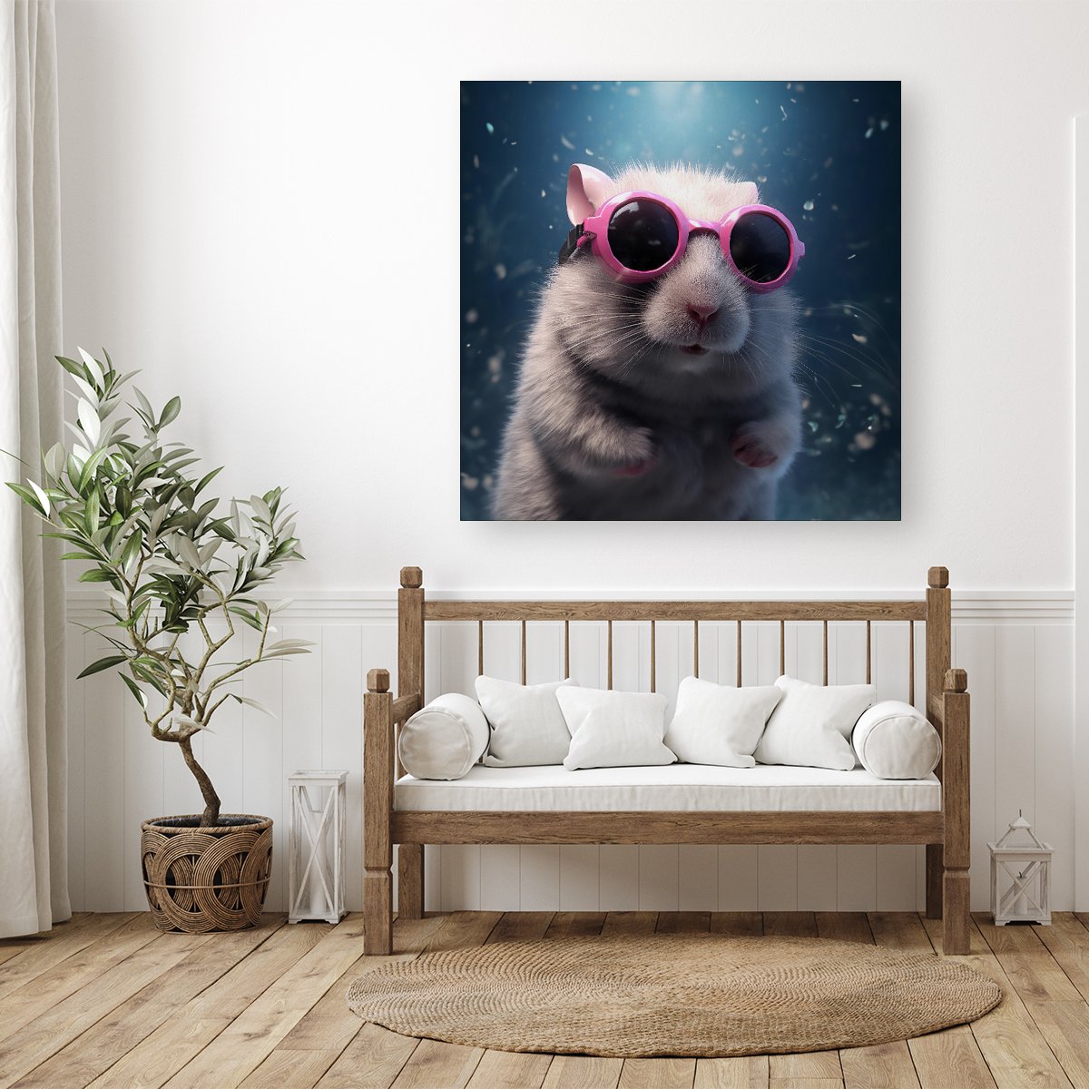 Splashart DoorMouse with Pink Glasses Canvas