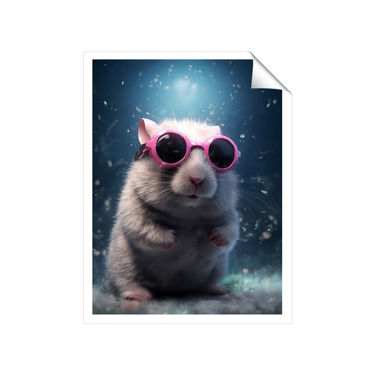 Splashart DoorMouse with Pink Glasses Art Prints