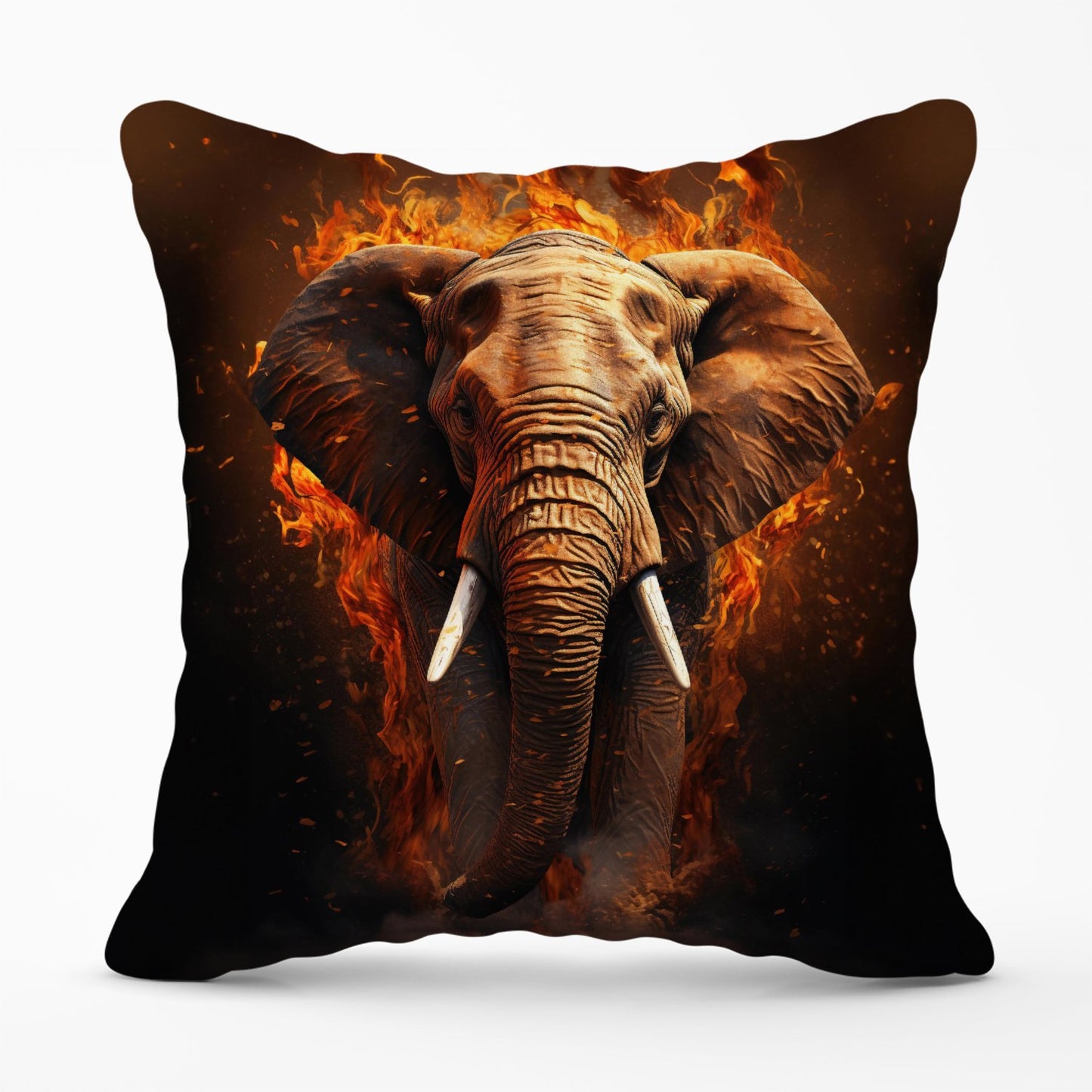 Splashart Elephant and fire Outdoor Cushion