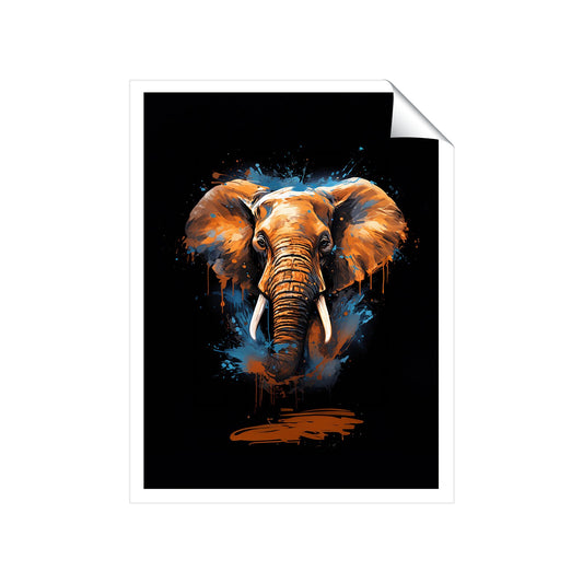 Splashart Elephant Blue Art Prints