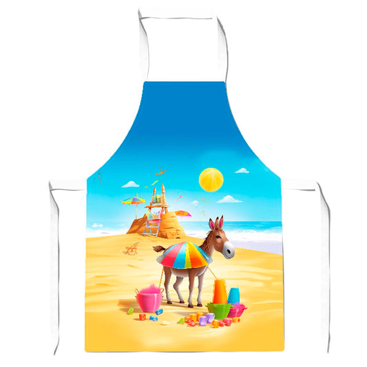 Donkey On A Beach Holiday Apron