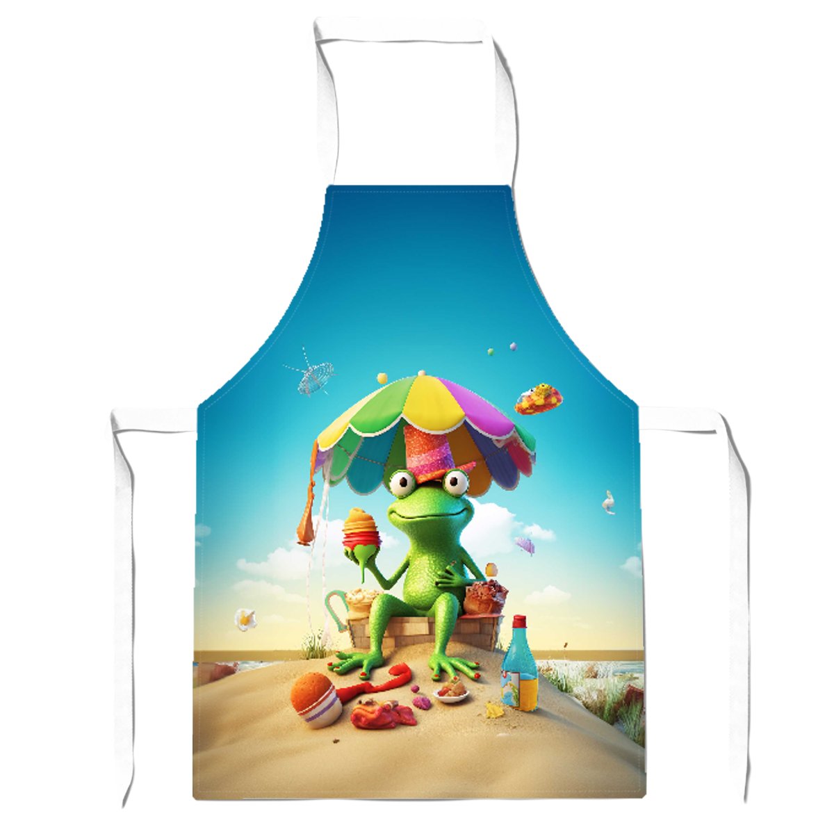 Frog On A Beach Holiday Apron