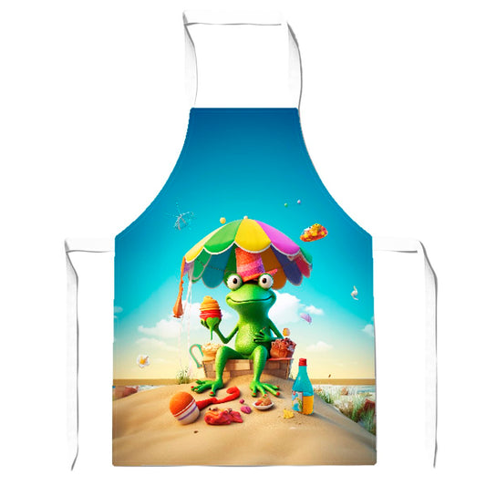 Frog On A Beach Holiday Apron