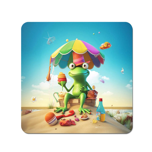 Frog On A Beach Holiday Coasters