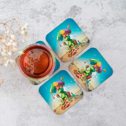 Frog On A Beach Holiday Coasters