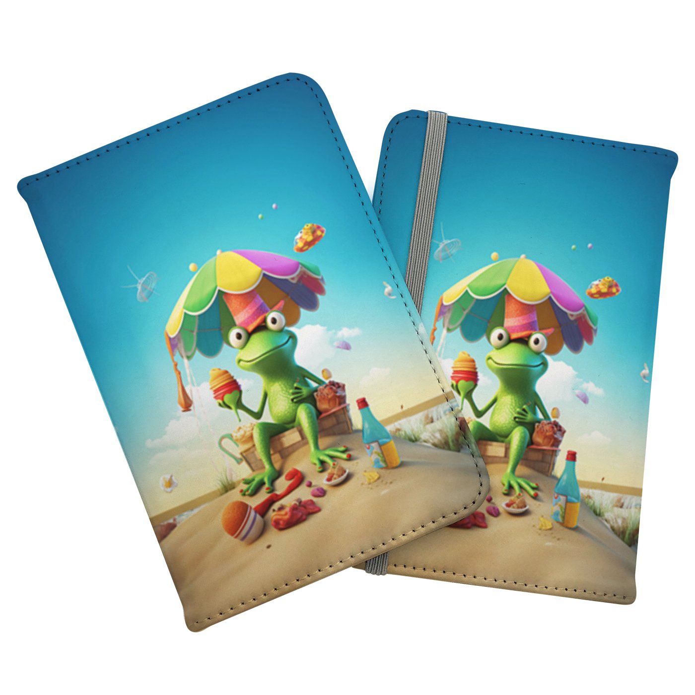 Frog On A Beach Holiday Passport Cover