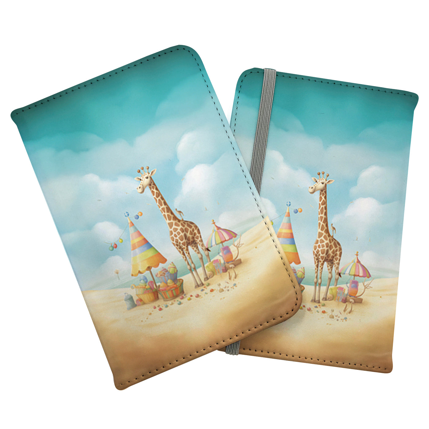 Giraffe On A Beach Holiday Passport Cover