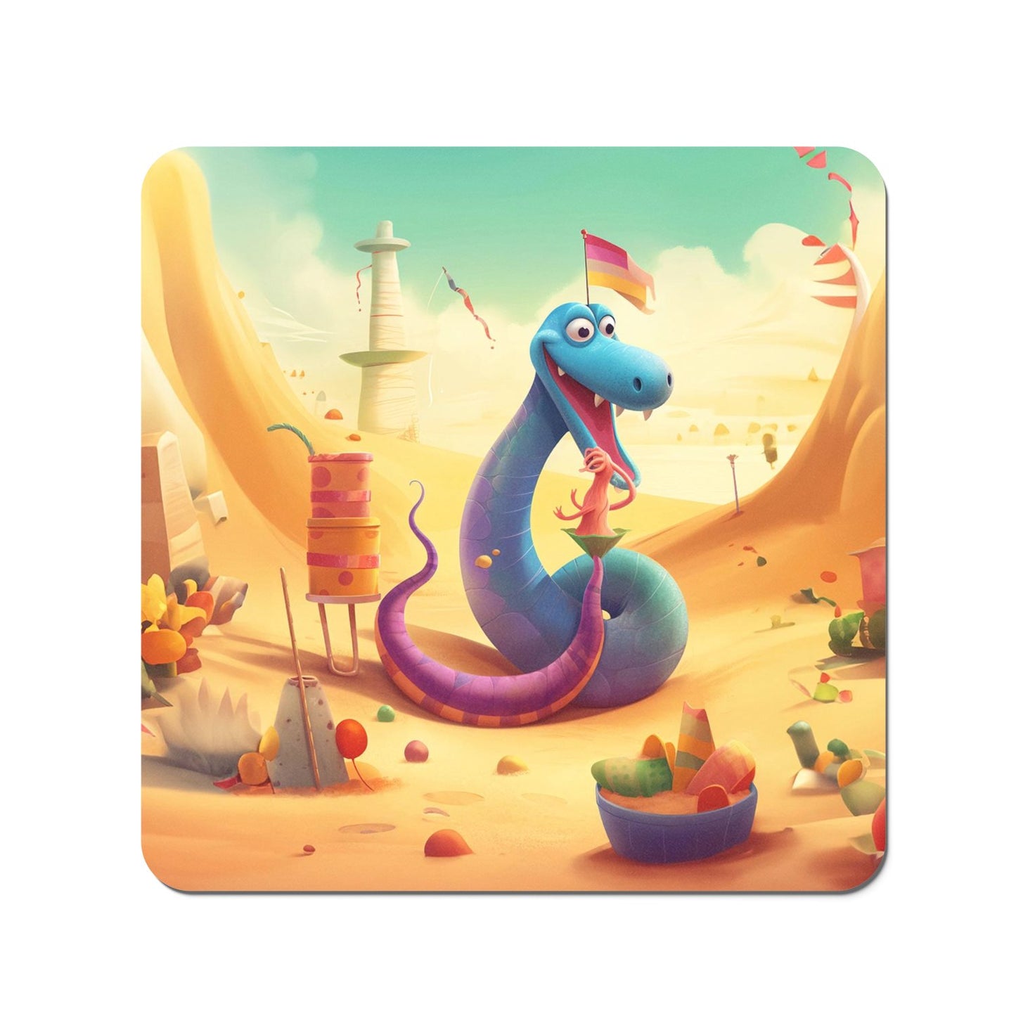 Snake On A Beach Holiday Coasters