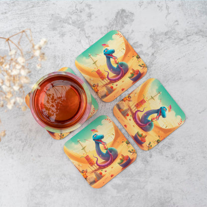 Snake On A Beach Holiday Coasters