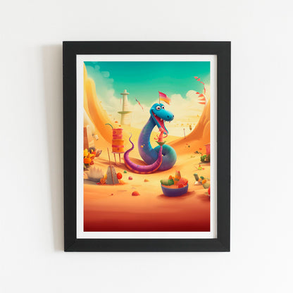 Snake On A Beach Holiday Art Prints