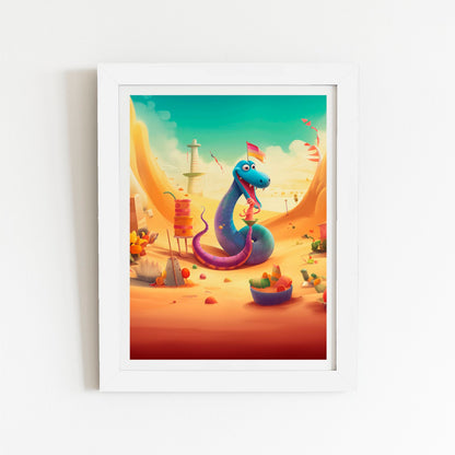 Snake On A Beach Holiday Art Prints