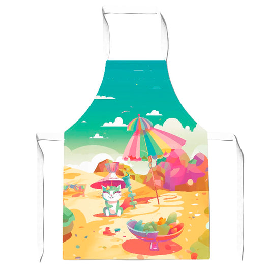 Kitten On A Beach Holiday Apron