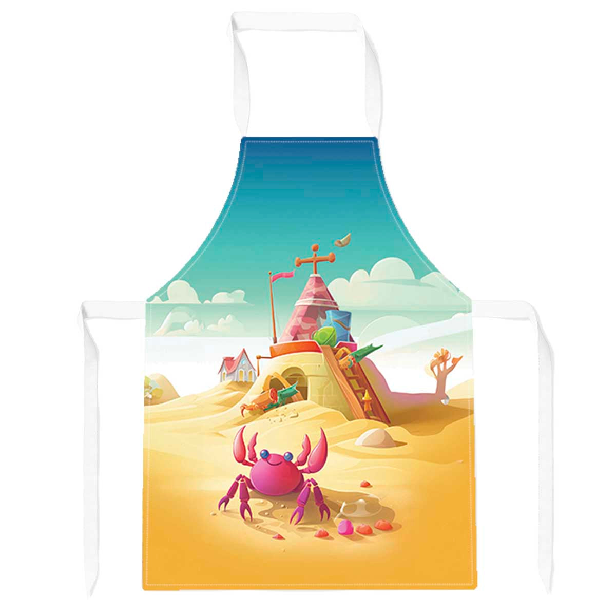 Pink Crab On A Beach Holiday Apron