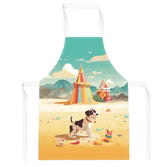 Doggy On A Beach Holiday Apron