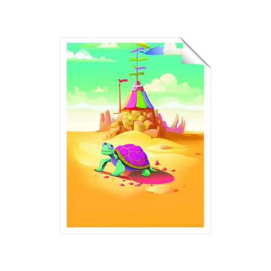 Turtle On A Beach Holiday Art Prints