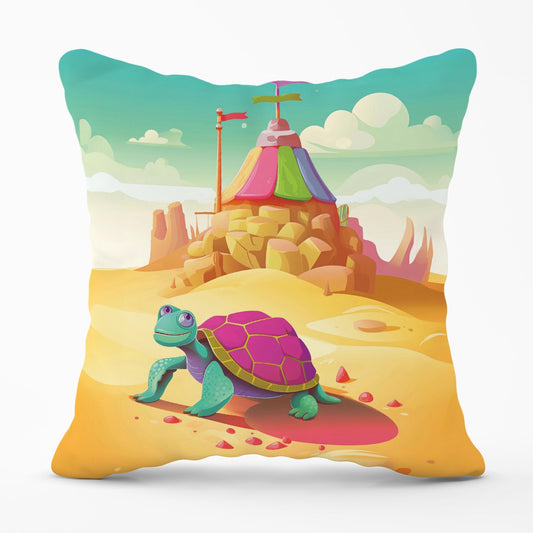 Turtle On A Beach Holiday Outdoor Cushion