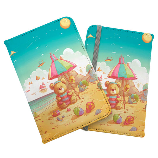 Teddy Bead On A Beach Holiday Passport Cover