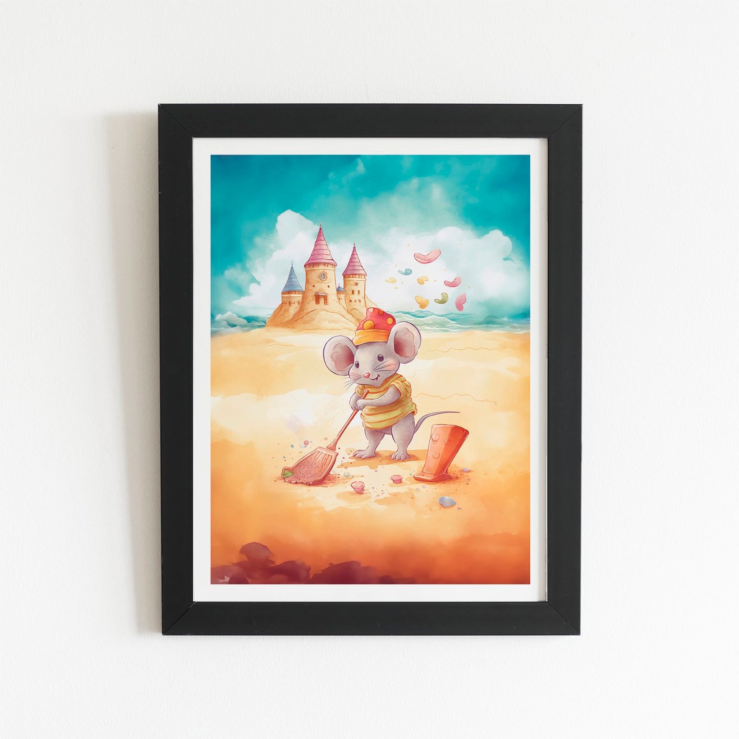 Mouse On A Beach Holiday Art Prints