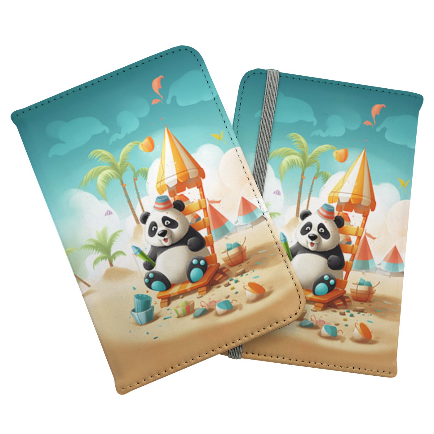 Panda On A Beach Holiday Passport Cover