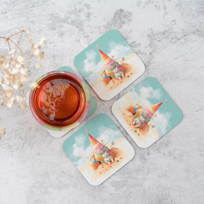 Cat On A Beach Holiday Coasters