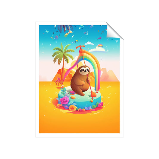 Sloth On A Beach Holiday Art Prints