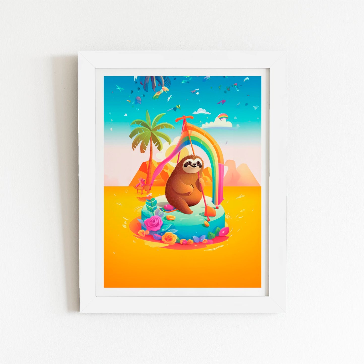 Sloth On A Beach Holiday Art Prints